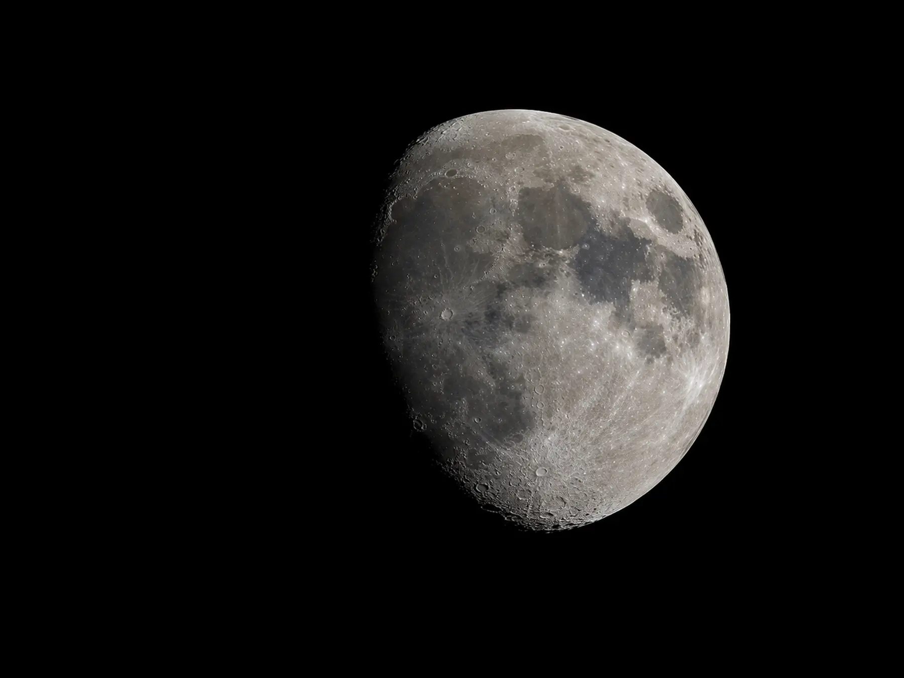 A detailed waxing gibbous Moon